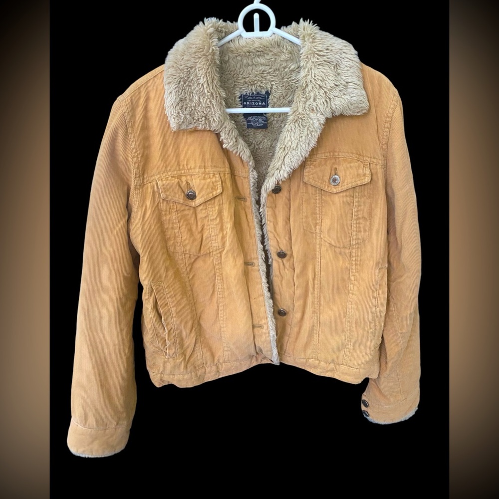 Tobacco Corduroy style jacket w/ Sherpa ultra soft lining